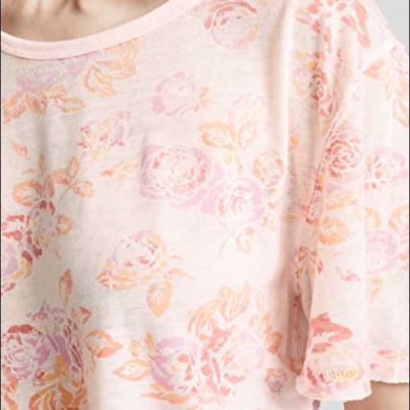 Free people Floral Tourist Tee Blush Combo Pink Small - Picture 6 of 6